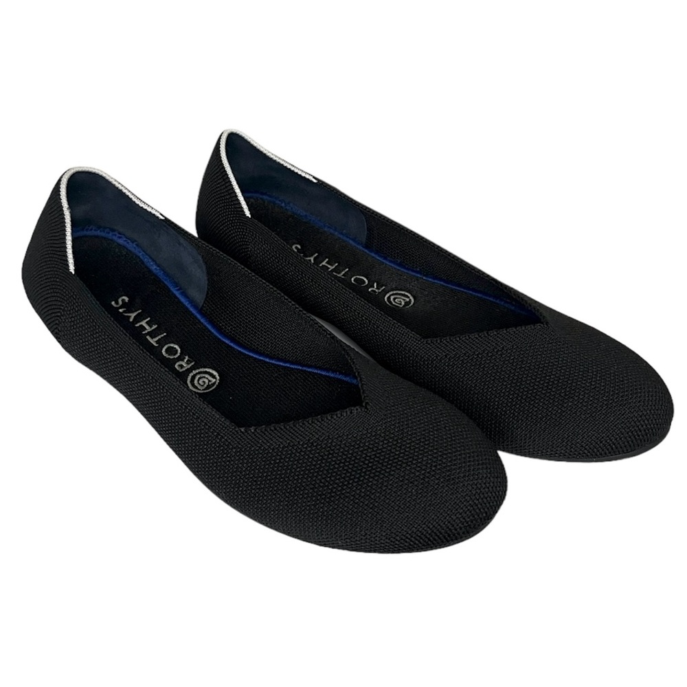 ROTHY’S The Flat Black w/ White Halo Women’s Ballet Round Toe Size 11 | RETIRED